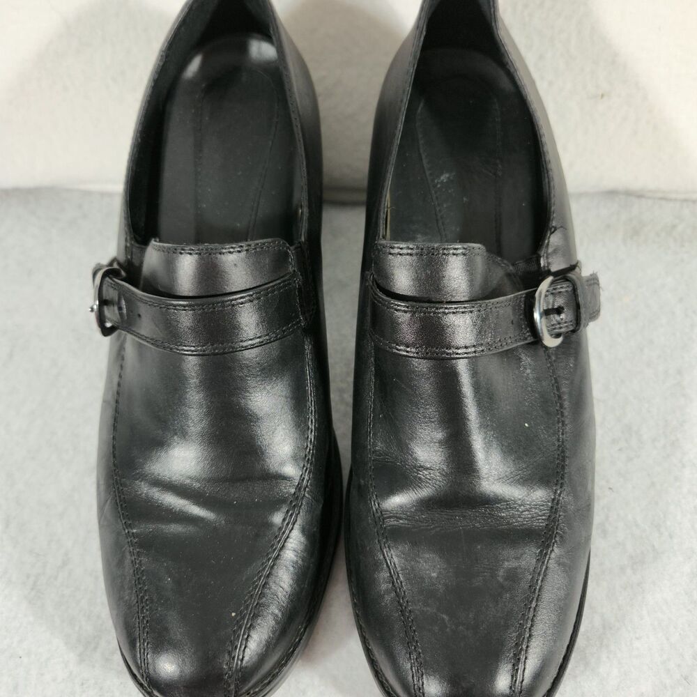 Dansko Norah Black Leather Buckle Heeled Loafer l Size EU 40/ US  9.5